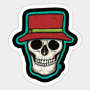 Fishing Hat Skull Sticker